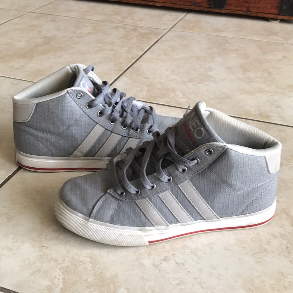 Adidas Neo Gray canvas hightop sneakers